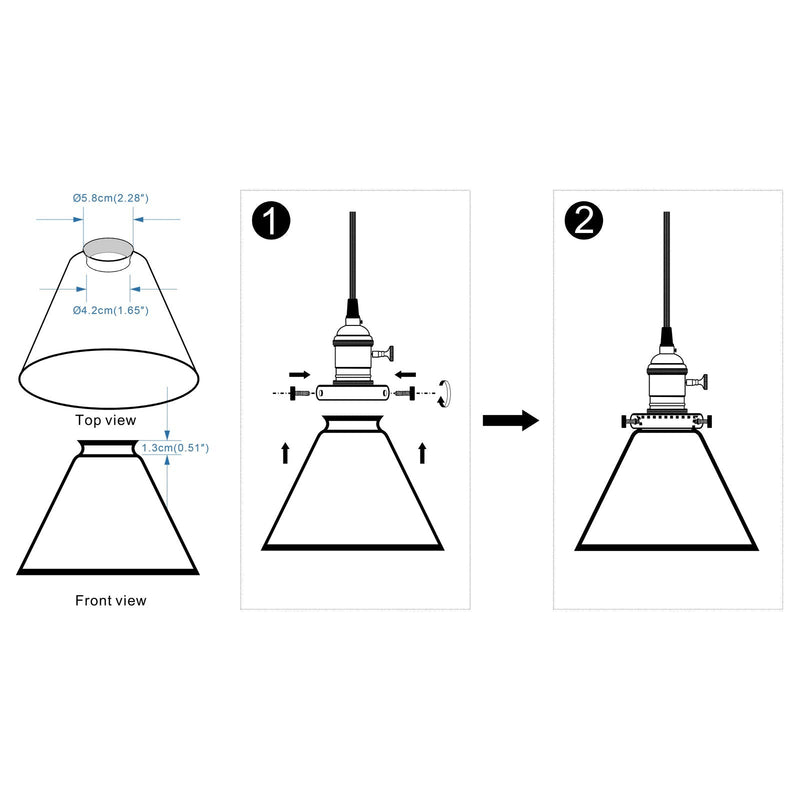 Permo Lighting Fixture Replacement Funnel Flared Clear Glass Shade