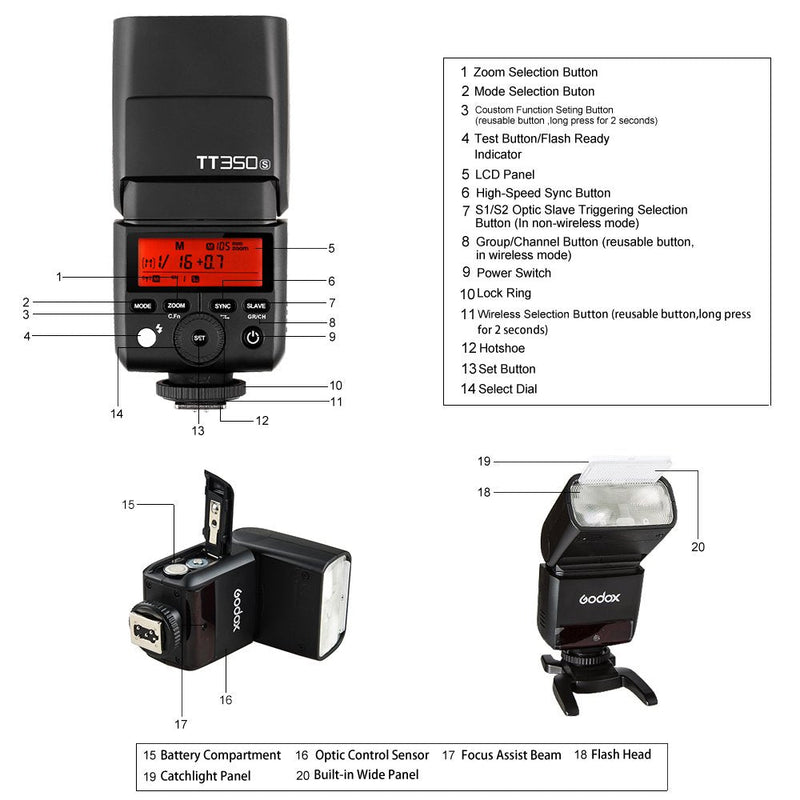 Godox TT350o Mini Thinklite TTL Flash Speedlite for Olympus Panasonic Camera