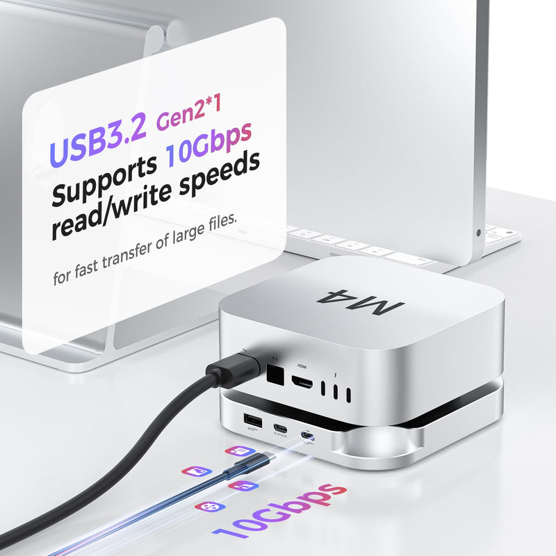 Mac mini M4 Dock with SSD Enclosure and Multi Card Reader, 10Gbps CFexpress Type B/Type A Reader, SD/TF 4.0 Slot, M.2 NVMe Enclosure,USB-C, USB-A, Hub for Content Creator, Photographer, Professional