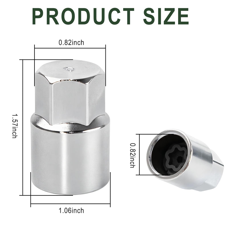D-Wheel Lock Key, Locking Lug Nut Removal Tool Compatible with Lexus Toyota Tacoma Camry Corolla Wheel Lock Socket Remover, Anti-Theft Lug Nut Key (Silver)