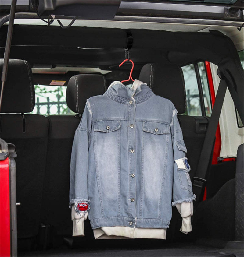 YOCTM Roll Bar Coat Hanger Clothes Hook Compatible with Jeep Wrangler JL JT TJ JK JLU Sports Sahara Freedom Rubicon X & Unlimited 1997-2025 Black Interior Parts Accessories (Pack of 2) (Black)