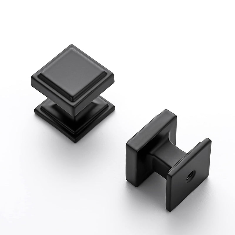Ravinte 15 Pack Matte Black Square Kitchen Cabinet Knobs,Zinc Solid Drawer Pulls,Farmouse Cabinet Handles for Cupboard, Dresser, Closet and Bathroom, Modern Cabinet Hardware for Cabinets