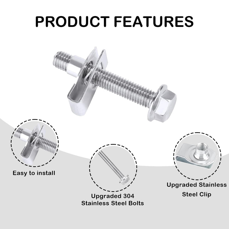 Fuel Tank Strap Bolts, 304 Stainless Steel Tank Strap Hardware Kit Compatible with Chevy Silverado Tahoe Suburban Avalanche Colorado, Replace 55157,GM 11516770 11519894 15743078 (2pcs)