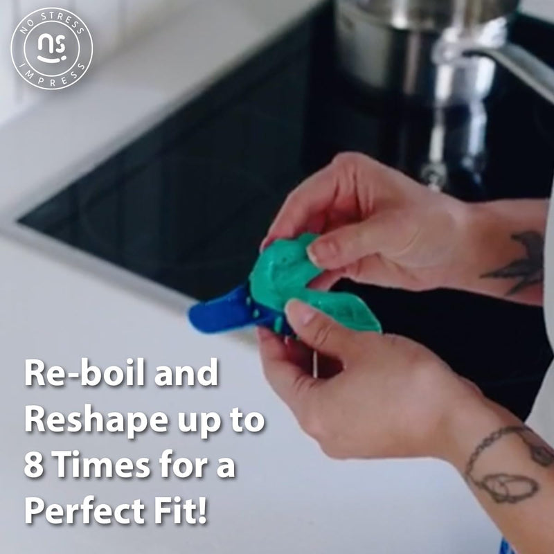 No Stress Impress™ One-Step Pre-Loaded Boil & Bite Dental Impression Kit – Easy At-Home Teeth Impression Trays