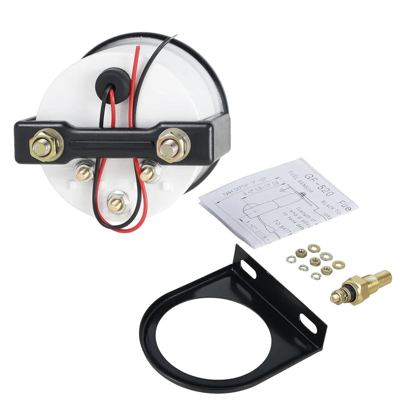 2" 52mm Water Temperature Gauge 100-250℉ with Sensor, 12V Digital Temp Meter Kit for Marine, Boat, Car, Truck, Automotive Engine Cooling System (White)