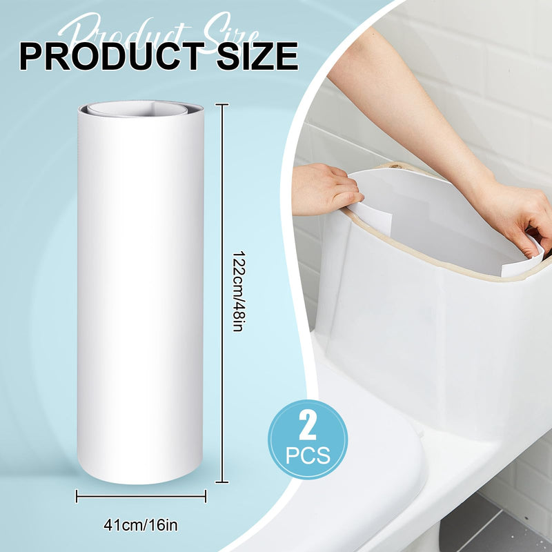 Frienda 2 Pcs White Toilet Tank Insulation Kit 16 x 48 Inch Toilet Tank Liner Anti Condensation with EVA Foam Self Adhesive for Stopping Condensation Preventing Water Damage to Floors