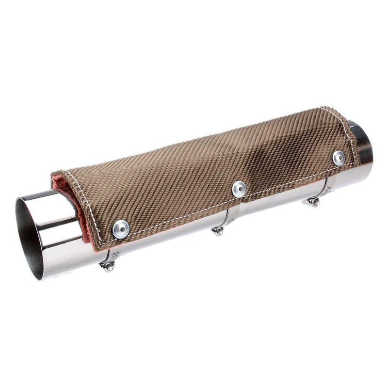 13.7" x 6" Titanium Pipe Shield, Exhaust Heat Shield, Two-layer Material Design, Heat Protection up to 1350°F