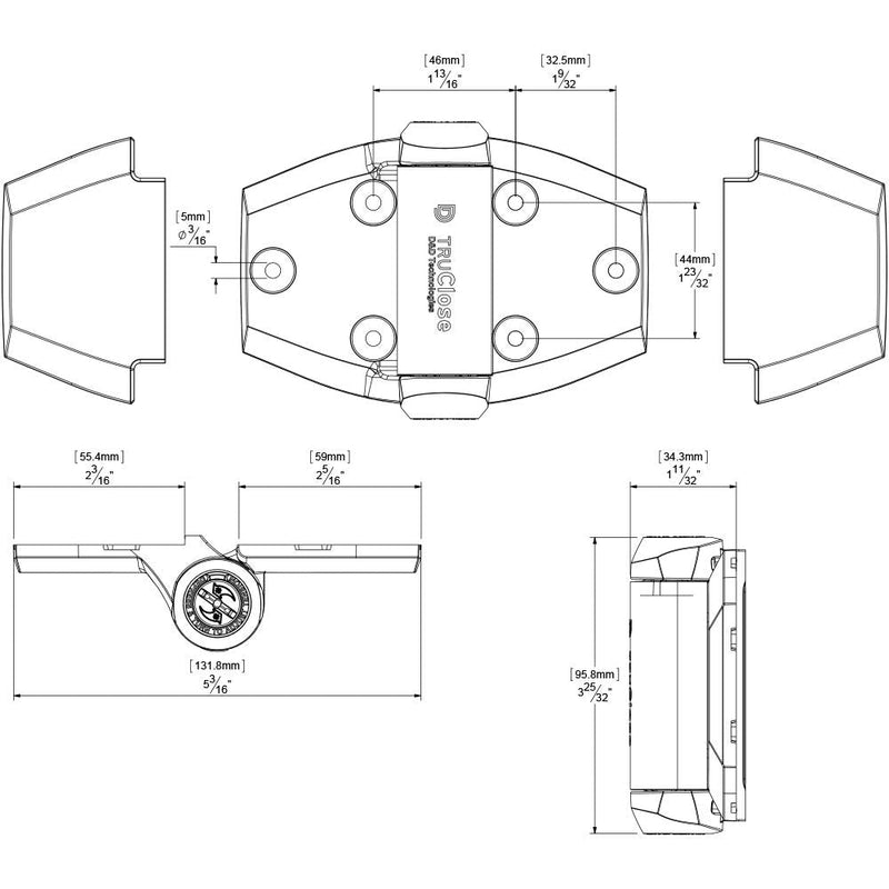 D&D Technologies TCA3S3BTS TruClose Regular Duty Self Closing Gate Hinge, for Wood and Vinyl Gates up to 66 Pounds, No Alignment Legs, for Square Gate Frame and Post, Black, 2 Count Adjustable gate gap: 3/8”–7/8” gate frame to post