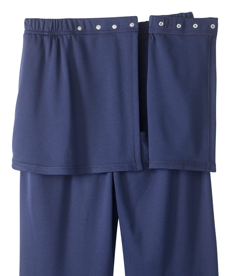 Silverts Women’s Adaptive Clothing Open Back Pants, Assisted Dressing Knit Bottoms for Elderly, Nursing Home & Rehab Wear Large Ink Blue