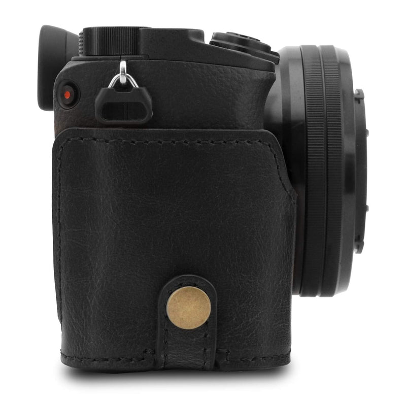 MegaGear MG1651 Ever Ready Leather Camera Case Compatible with Sony Alpha A6400 (16-50mm) - Black Sony Alpha A6400 (16-50mm)