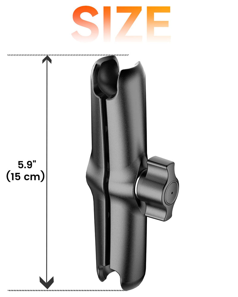 OHLPRO Aluminum Alloy Double Socket Arm-150 for RAM Mounts B Size 1" Ball Components, Durable Mounting Arm Extension Adapter for Car Dash, Truck, Boat Phone Holder and GPS 150 mm