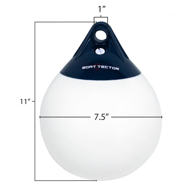 Extreme Max 3006.7324 BoatTector A Series Buoy - 7.5" x 11", White/Blue 7.5"x11"