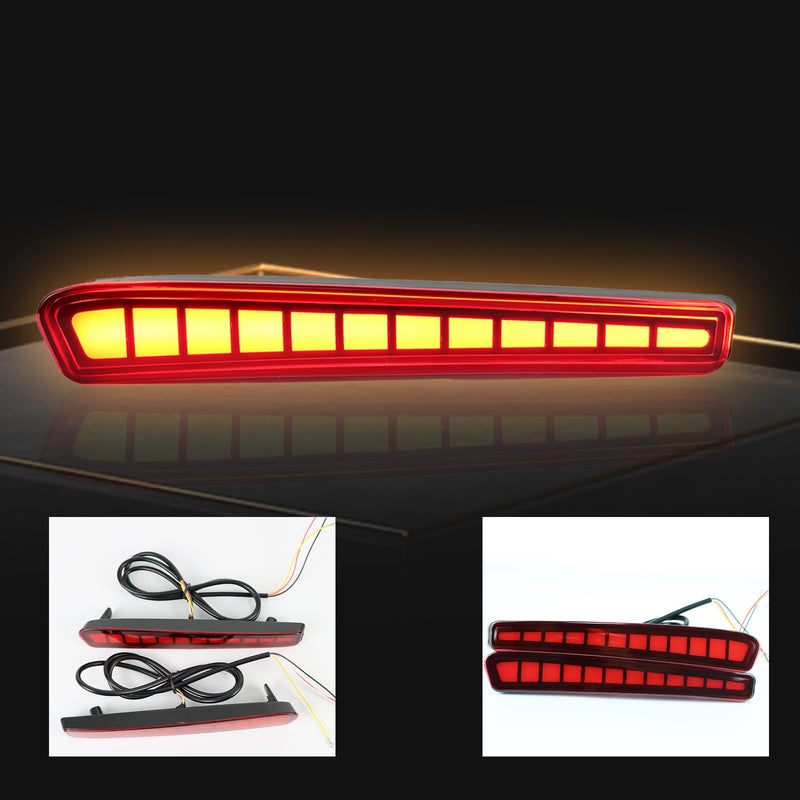 2PC Rear Bumper Reflectors Light,Brake Tail Light Lamps Compatible with Toyota Corolla 2020-2025 LE SE XSE XLE,Amber LED Reflector Turn Signal Lights Kit (RED) RED