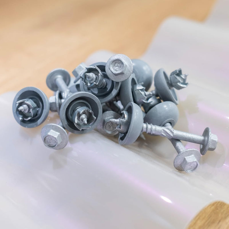 Polycarbonate Skylight Screws for Fixing to Wood - Hex Flange Head, Self-Tapping, #12×2"(12-11x50mm), 50pcs