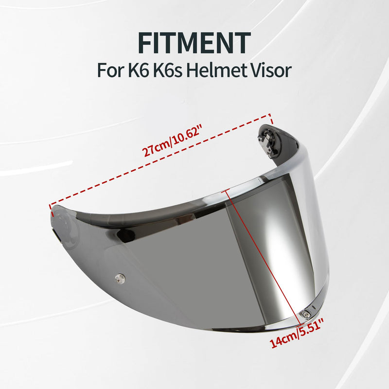 psler Helmet Visor for K6 K6s - K6 K6 s Visor Helmet Face Shield Helmet Accessories Replacement for K6 K6s,Silver-Mirror Silver-mirror