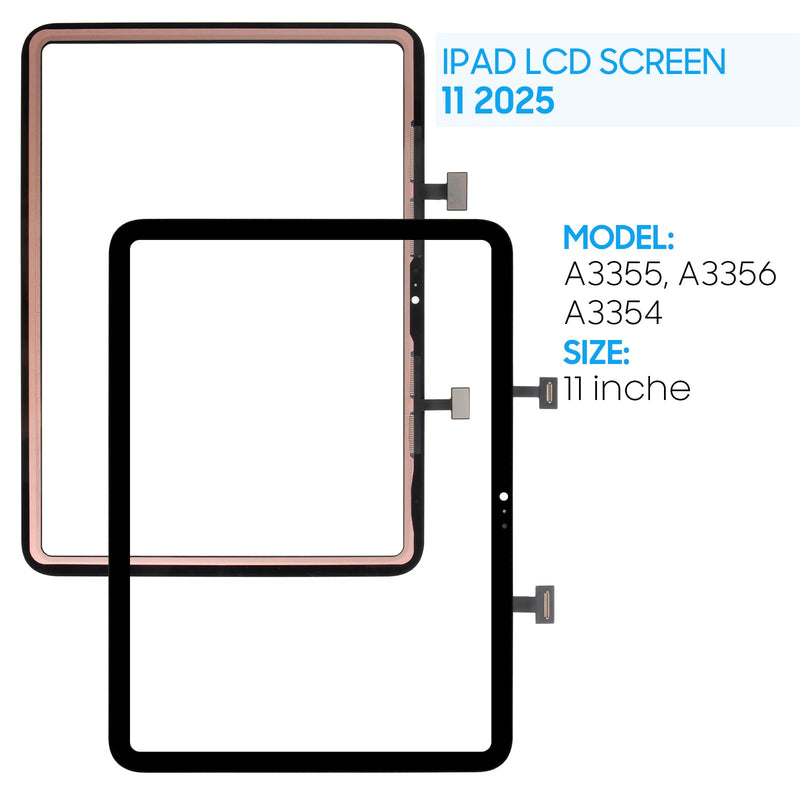 Touch Screen Replacement for iPad 11 A16 A3355, A3356, A3354 | 11.0" for iPad 2025 11th Gen Screen Replacement Front Glass Touch Digitizer with Tools(Not Include LCD) (Black)