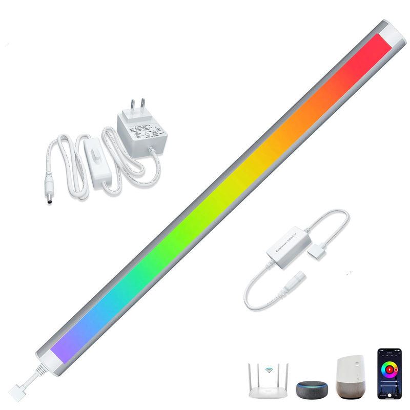 Plug In Under Cabinet Lighting,RGB LED Light Bar with Alexa,Google Assistant,APP Control,Multicolor Under Counter Lights Strip Dimmable for Desk,Room,Cupboard, Hallway,Shelf,Closet,20Inch LED Bar,1pcs 20Inch-1 Pack