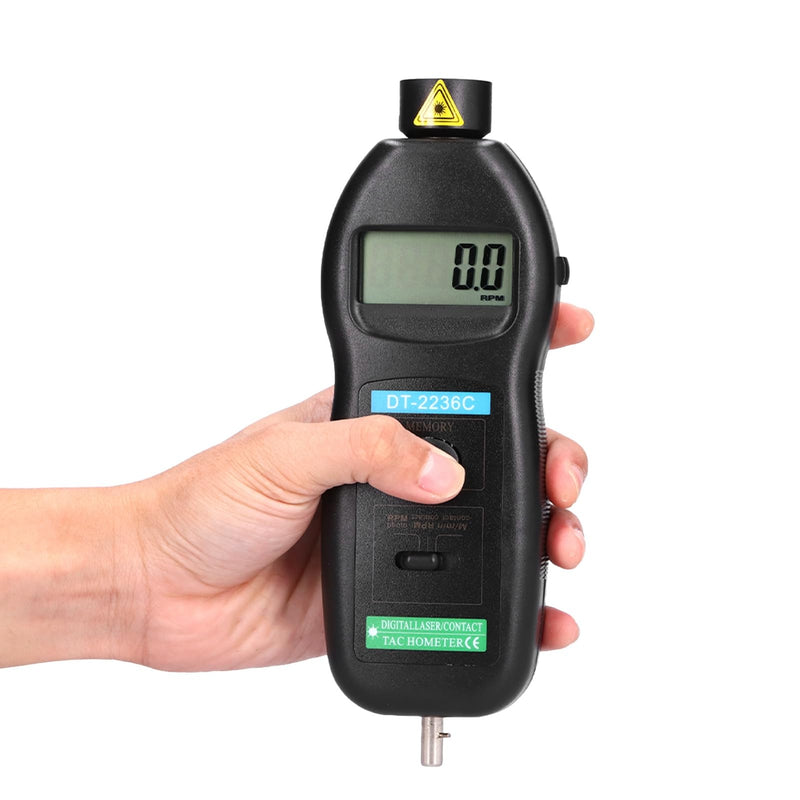 DT2236C Digital Photo Tachometer Pocket Rotation Digital Speed Tach Tester for Automobile Maintenance, 0.5-19999rpm, Non 2.5~99999rpm
