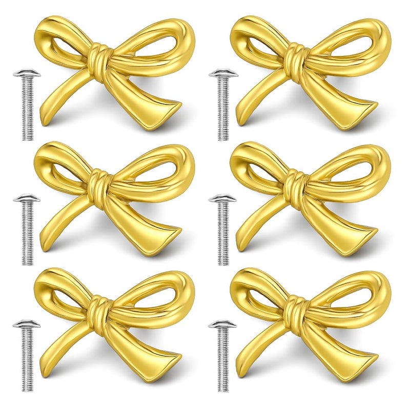 Brass Bow Cabinet Knobs Gold Drawer Pulls for Dressers and Cabinets