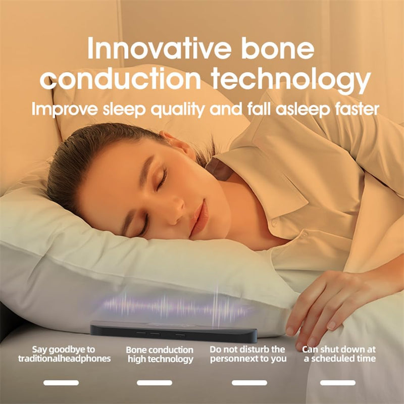 Pillow Speaker for Sleeping, Mini Bone Conduction Portable Sleep Aid with Stereo Bass, Bluetooth Sleep Bar for Deep Sleeping with White Noise, with Volume Control-Supports TF Function 1