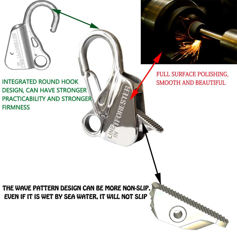 Stainless Steel Anchor Hook Slide Hook Boat Hook Knotless Anchor System Easy to Use with Quick Release (Rope Not Included) Holds 9000 lb 1pack