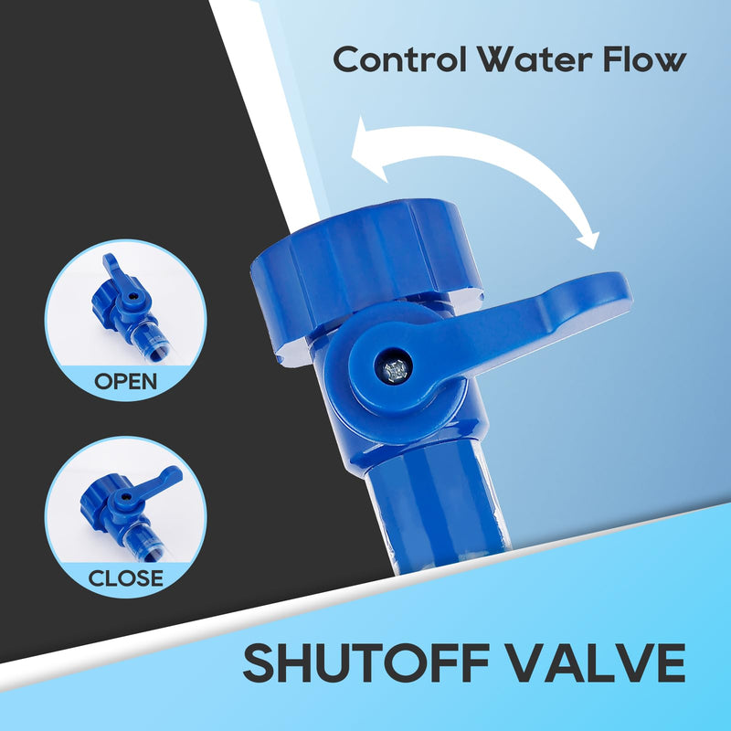 RVGUARD RV Water Tank Filler with Shutoff Valve, Fill Your Water Tank Quickly, RV Fresh Water Fill Adapter Fits Standard Drinking Water Hoses, Features 5/8" Tube 1