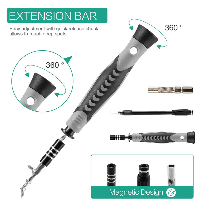 ORIA Precision Screwdriver Set, Magnetic Repair Tool Kit, 130 in 1 Professional Screwdriver Kit with 120 Bits, Built-in Magnetizer, Case, for Electronics, Watch, Eyeglasses, DIY Projects Orange