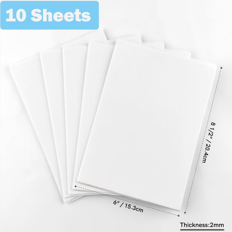 Briartw 10 Sheets 3D Double Sided Adhesive Foam Sheets for Standard Size Die Cutting Machine,2mm Thickness,6x8.5inch,Add Depth, Dimension, and Detail to Your Projects,Can Be Cut, Sliced, and Die Cut 6x8.5inch