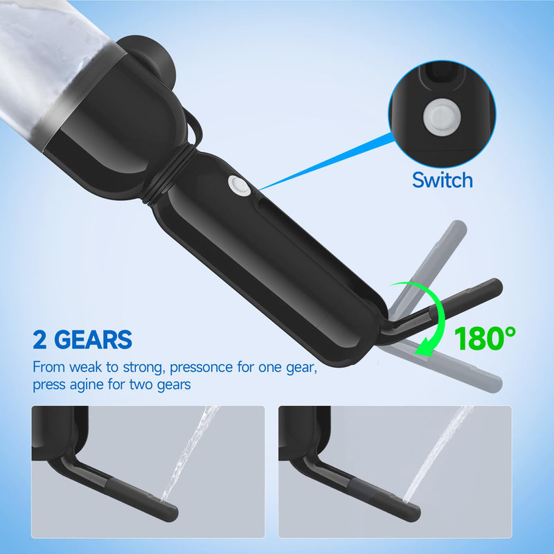 Morfone Portable Bidet for Travel, High Pressure Electric Handheld Sprayer 350ML with Dual Spray Modes, USB-C Rechargeable Waterproof Travel Bidet for Women, Men, Postpartum, Personal Hygiene(Black) Black