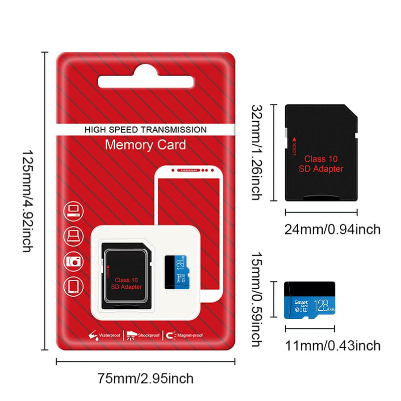 128GB SD Card, 4K Video for Dash Cam & Security Camera (Blue) | C10 U3 V30 A2, High Speed for Smartphones, Tablets, Gaming