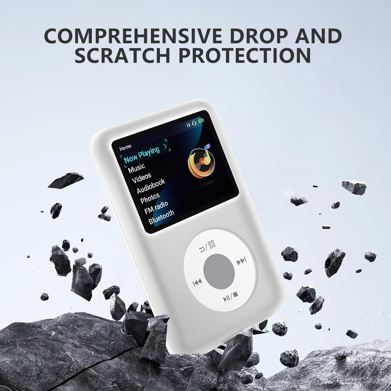 Silicone Case for innioasis Y1 Mp3 Player, Soft Anti-Scratch Cover with Screen Protector, Slim Lightweight Full-Body Protection -Mist White translucent