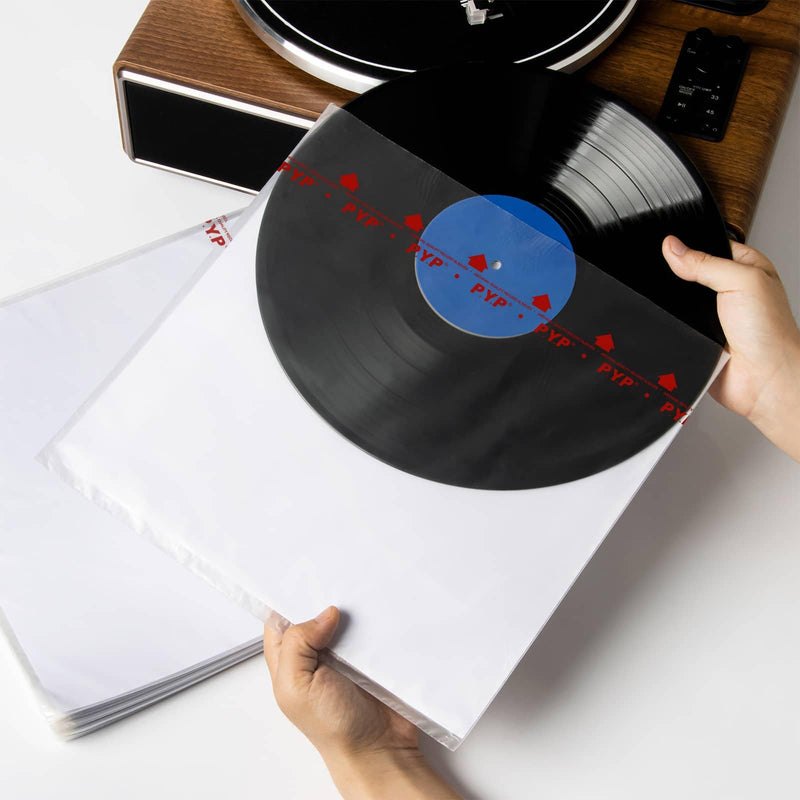 50-Pack 3-Layer Vinyl-Record Inner Sleeves - 12 inch Anti Static Rice Paper LP Sleeves for 33 RPM, Premium Master Vinyl Record Sleeves, 3 Ply LP Album Cover Protect Your LP Collection 50ct 3 Ply Inner Sleeves