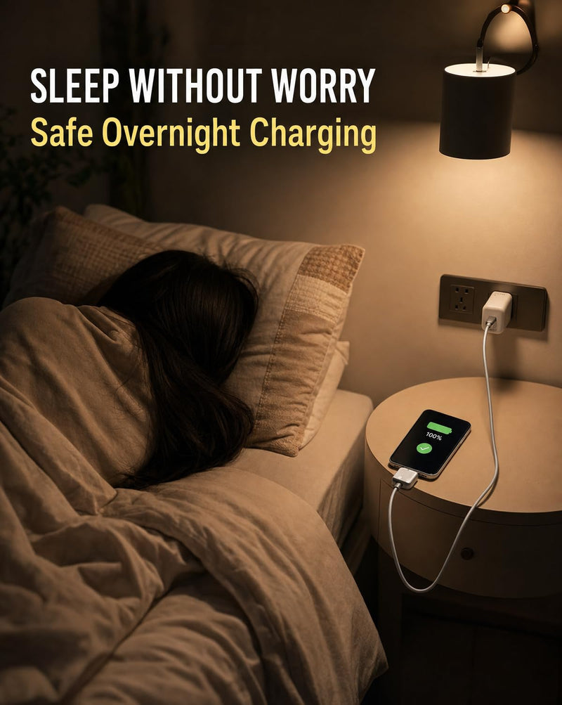 AUTO Unplug 140W USB C Charger, Smart Adapter Automatically Disconnects When Battery is Full, Physical Power Cut for Laptops, Tablets & Smartphones - Protects Battery Health