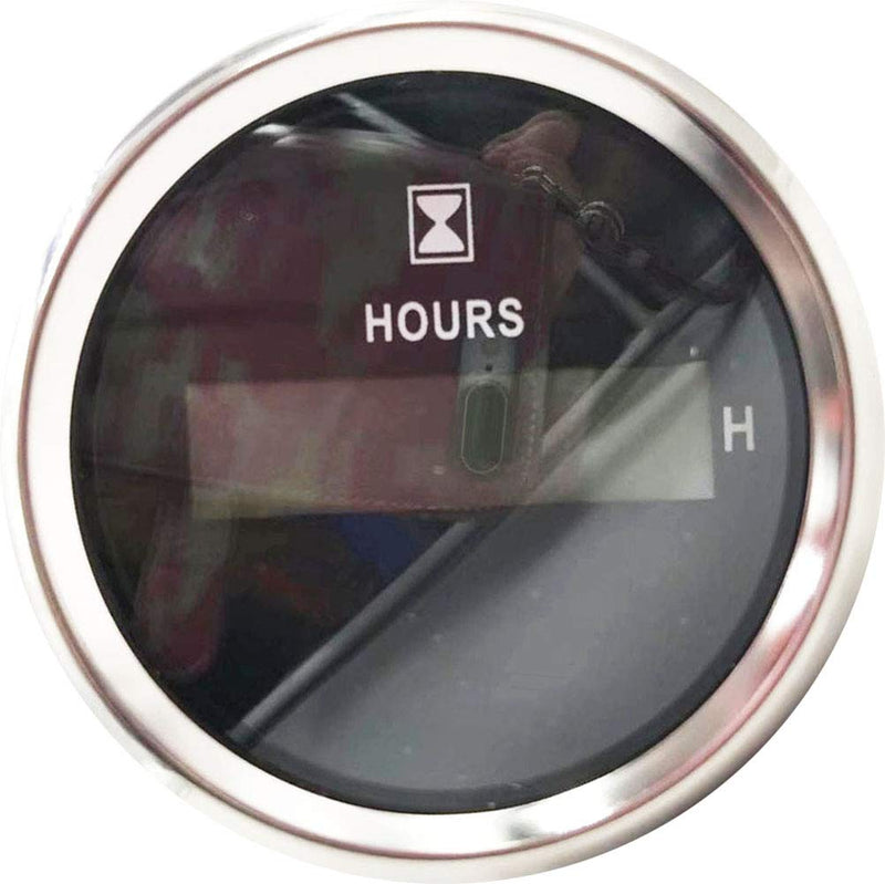 52MM 2" Hour Meter Gauge Red Backlight for Marine Boat 9-32V Waterproof Silver