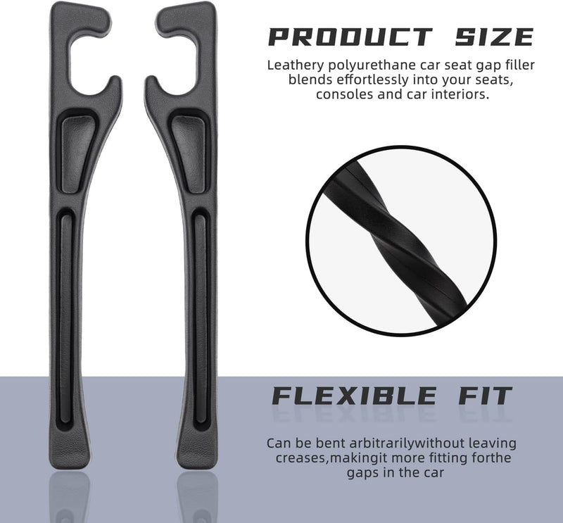 Car Seat Gap Filler 2 Pack, No Drop Seat Guard for Cars SUVs Trucks, Car Accessories Interior for Between Seat and Console, Prevent Stop Cellphone Wallet Keys Coins and Card from Dropping 2025 New Black with Dual Slot
