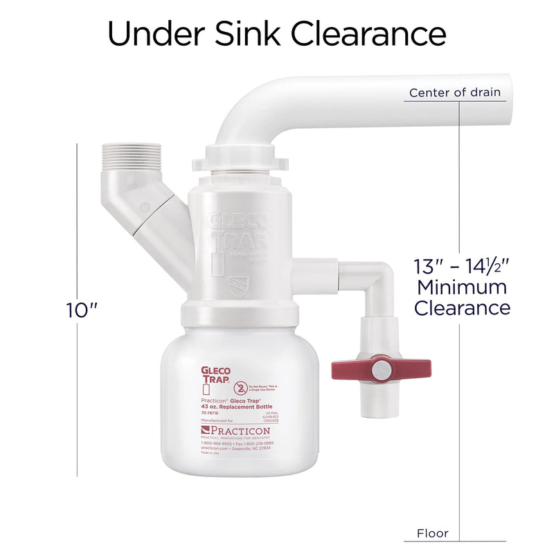 Practicon Gleco Trap 43 oz. Replacement Bottles for Clay & Plaster Sink Trap, Pack of 6