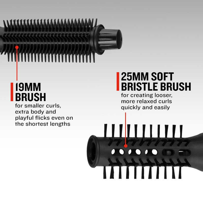 Remington Blow Dry & Style Air Styler, For Shorter Hair, 400W | Includes 2 attachments: 19mm Brush, 25mm Soft Bristle Brush, 2 Heat Settings, 2 Speed Settings, Swivel Cord, 400W Power