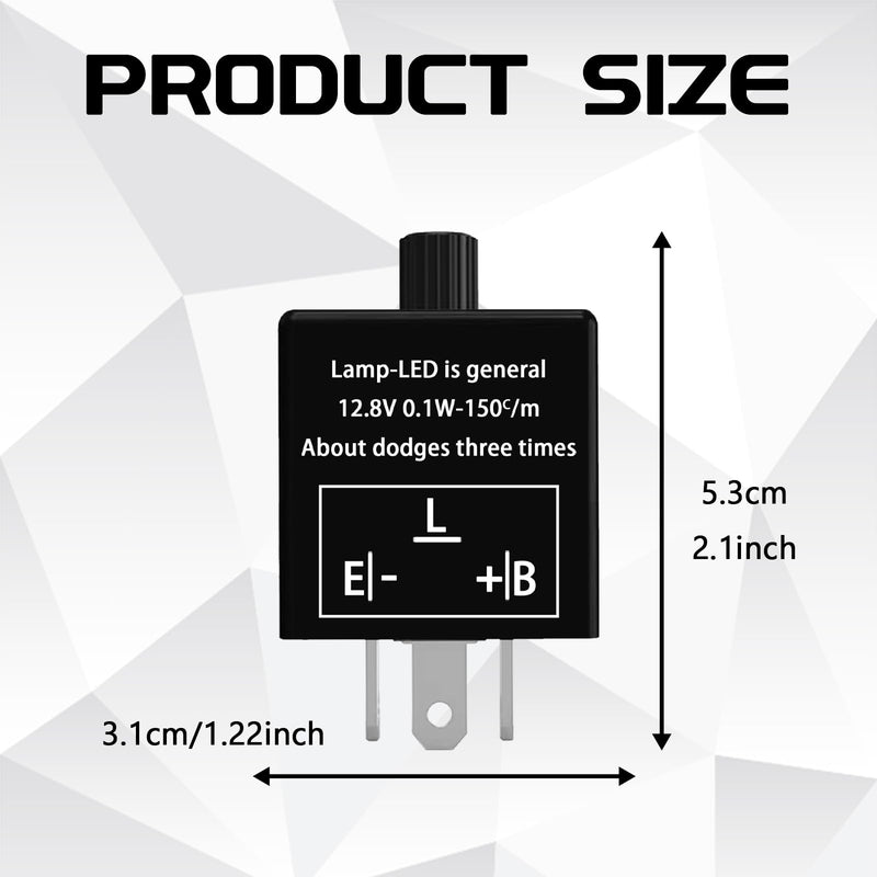 Flasher Relay for LED Turn Signal CF14 LED Flasher Relay 3-Pin 12V LED Electronic Turn Signal Flash Plugin Flasher for Lights Fix Hazard Warn Hyper Blink Flash CF-14 EP35(Adjustable) CF14 Adjustable