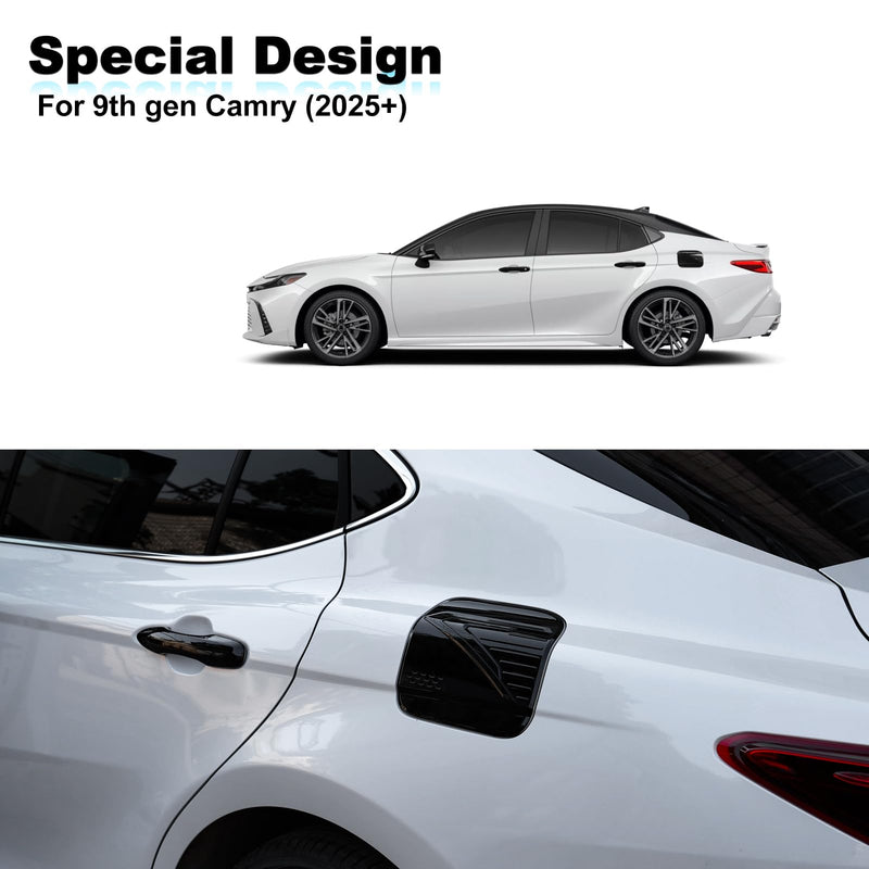 Compatible with Toyota Camry Gas Tank Door Cover Gasoline Fuel Petrol Oil Filler Caps Decoration for Camry 2025 -Piano Black for 2025 Camry