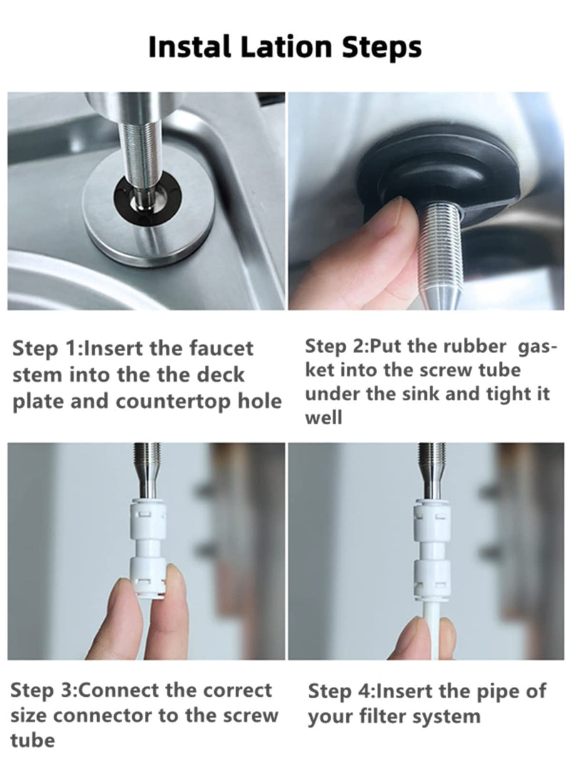 Drinking Water Faucet for Kitchen,100% Lead-Free Reverse Osmosis Faucets,Stainless Steel Kitchen Filtered Water Faucets,Brushed Nickel RO Faucet with Longer Thread Pipe Standard