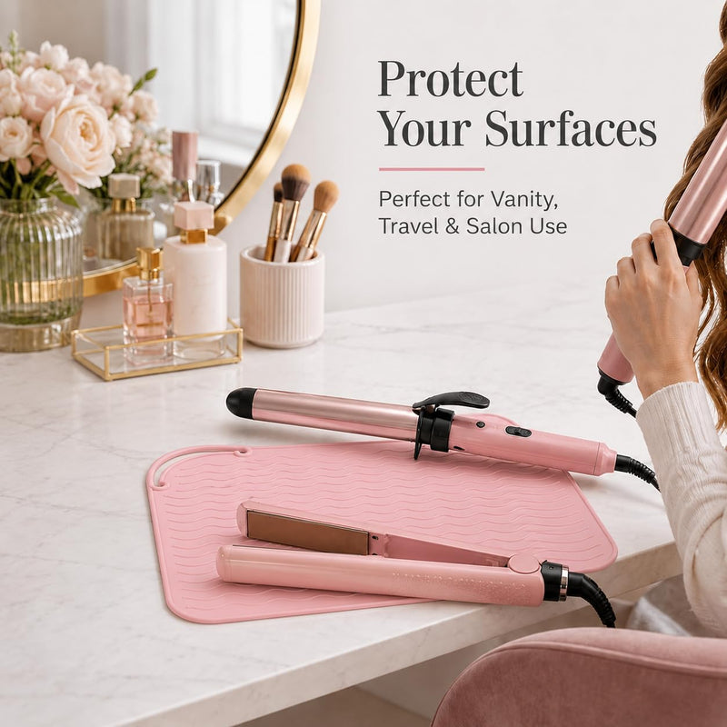  [AUSTRALIA] - Luxiremi Silicone Heat Resistant Mat for Hair Straightener Tools(Gray) | Heat Resistant Mat, Curling Irons, Flat Iron, Curling Iron, Multifunctional Non-Slip Mat Pad Gray
