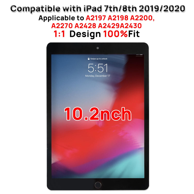 Screen Replacement Digitizer for iPad 7 7th / 8 8th Gen, Touch Glass Compatible with iPad 7th or 8th Generation A2197 A2198 A2200, A2270 A2428 A2429 A2430 2019 2020 10.2 Inch, with Home Button
