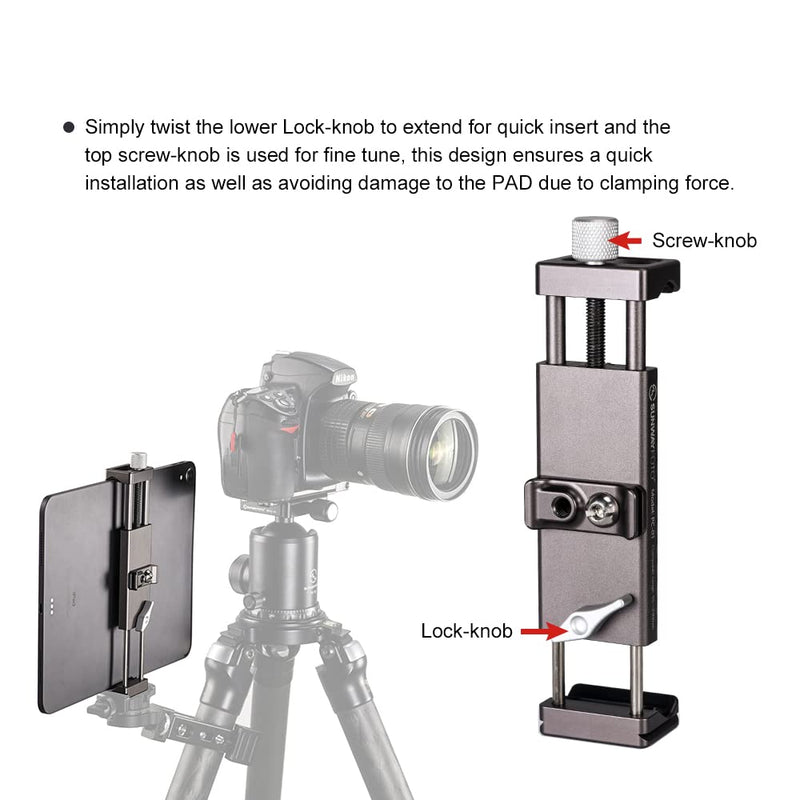 PC-01 Tablet Laptop Mount Smart Phone Bracket Tripod Bracket Accessories for pad Pro Holder Arca Swiss Stand Universal