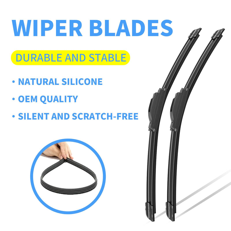 24"+24" Silicone Wiper Blades Replacement For Dodge Ram 1500 2002-2008, 2500 2003-2008, 3500 2003-2008, 1500 2019-2023, All-Season Front Windshield Wiper Blades (Set of 2) 24"+24"(Front wiper blades)