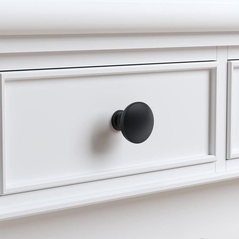 homdiy 20 Pack Black Cabinet Knobs Matte Black Round Dresser Drawer Knobs for Cabinets, Aluminum Alloy Kitchen Hardware Handles