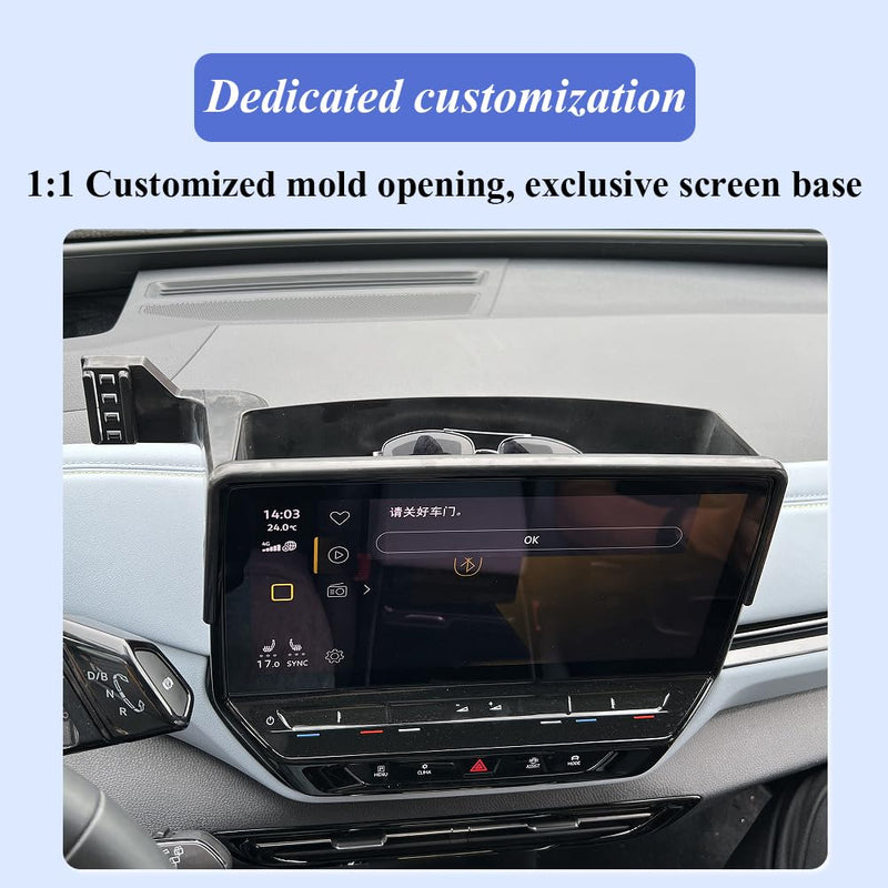 Car Phone Holder for Volkswagen ID.4 Auto Accessories [Only for 2021-2024 VW ID4 12-inch Touchscreen] [Not for 10-in & 12.9-in Touchscreen]，[Auto Lock Hands Free Automobile Cell Phone Mount] 2021-2024 ID.4 12-inch