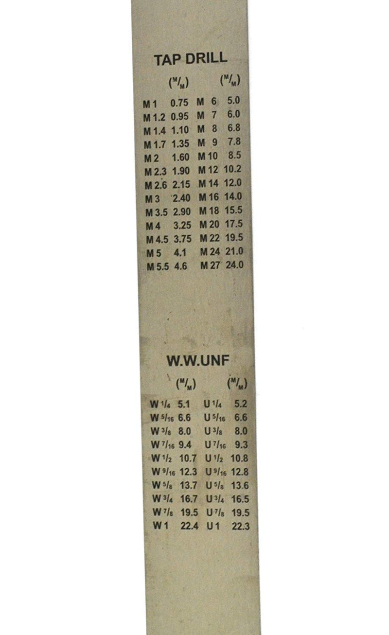 Groz 01334 40" Stainless Steel Ruler - Dual Imperial/Metric Scale, Polished Finish, Conversion Table, Durable Engraved Markings 40 Inch