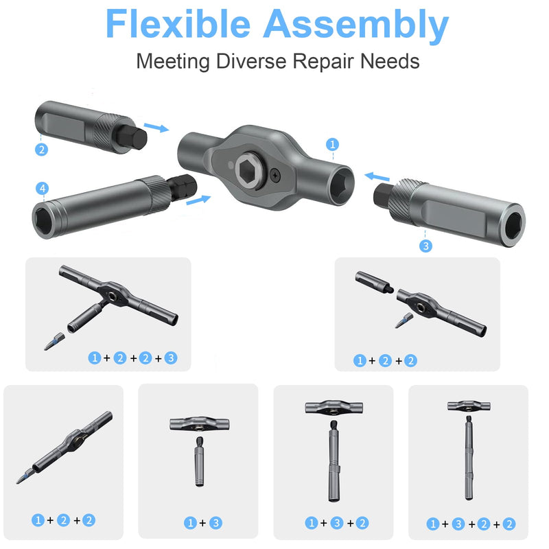 42-in-1 Magnetic Screwdriver Set, DIY Ratchet Screwdriver Set with Detachable Handle, Portable Compact Repair Tool Kit for Furniture Laptop Electronicsv Bicycle 42 in 1