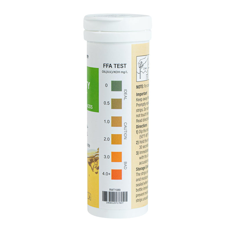 Restaurantware 3.8 x 1.3 Inch Restaurant Test Strips 100 Low Range Food Service Test Strips - Food Grade Easy To Use Paper Fryer Oil Test Kit FFA Concentration Ratings Quick Results