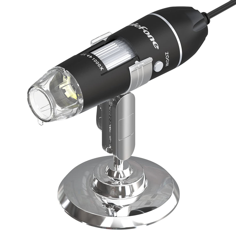 Ulefone uSmart C01 Digital Microscope, HD Inspection Camera 50x-1000x Magnification with Stand, 8 LED Lights 25X-50X Focal Length 60° Visual Angle Micrometer Calibration Ruler For Ulefone Armor Series